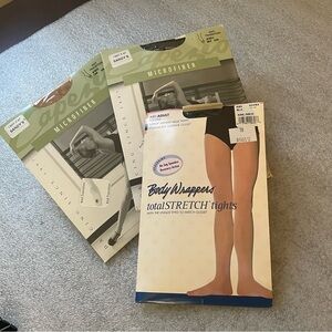 3 pair dance tights - Capezio Microfiber Knit Transition tights, 1 body wrapper